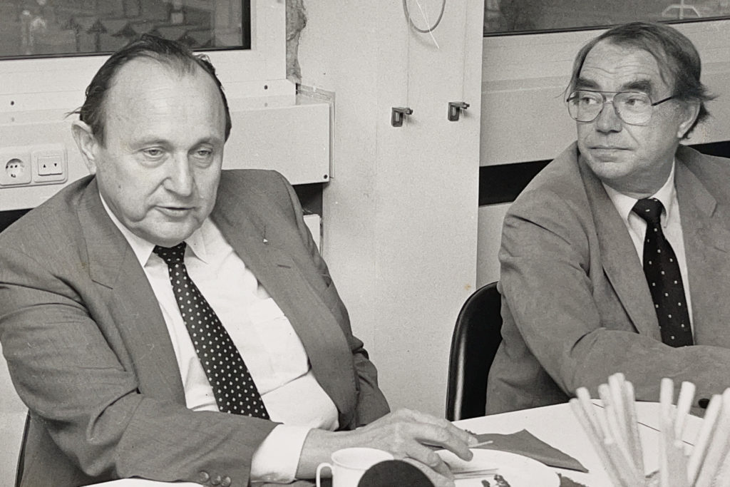 Hans-Dietrich Genscher und Peter Harnischmacher.